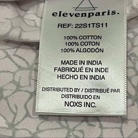 New Eleven Paris Men's Crackled Knit Tee Size Large Color White - Picture 5 of 5